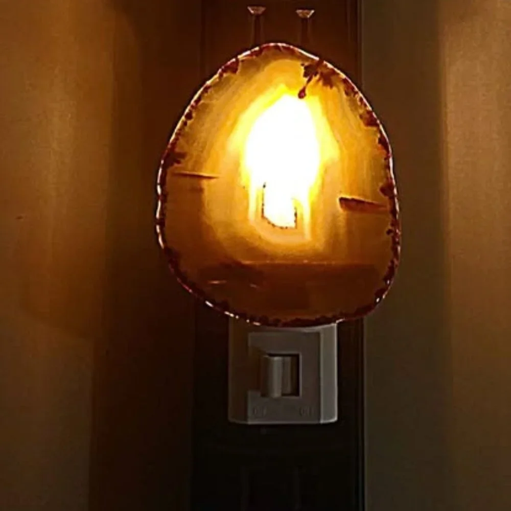 Sliced Montana Agate Night Lights. $17 each. Very Unique, One Of Kind.